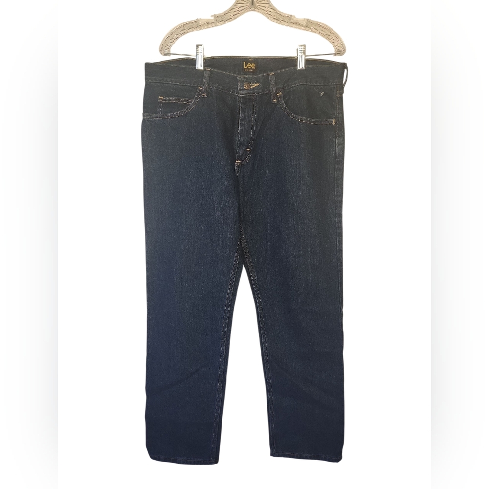 NWOT Lee Men's Dark Blue Regular Fit Straight Leg Jeans Size 34x30